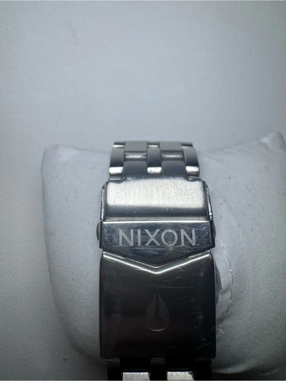 Nixon Monopoly Silver Stainless Steel Watch w/ Date 100M | Needs Battery